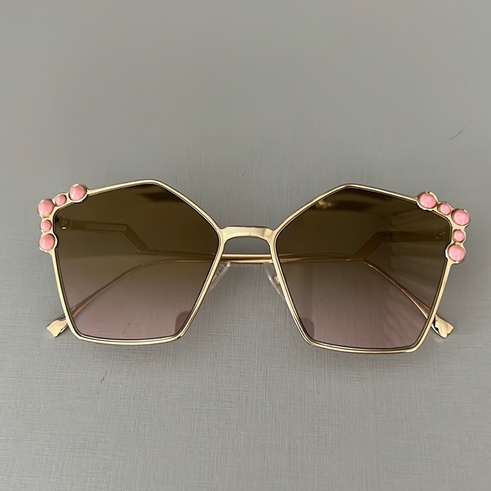 Fendi CAT EYE FF 0261/S gold/brown pink shaded (000/53)